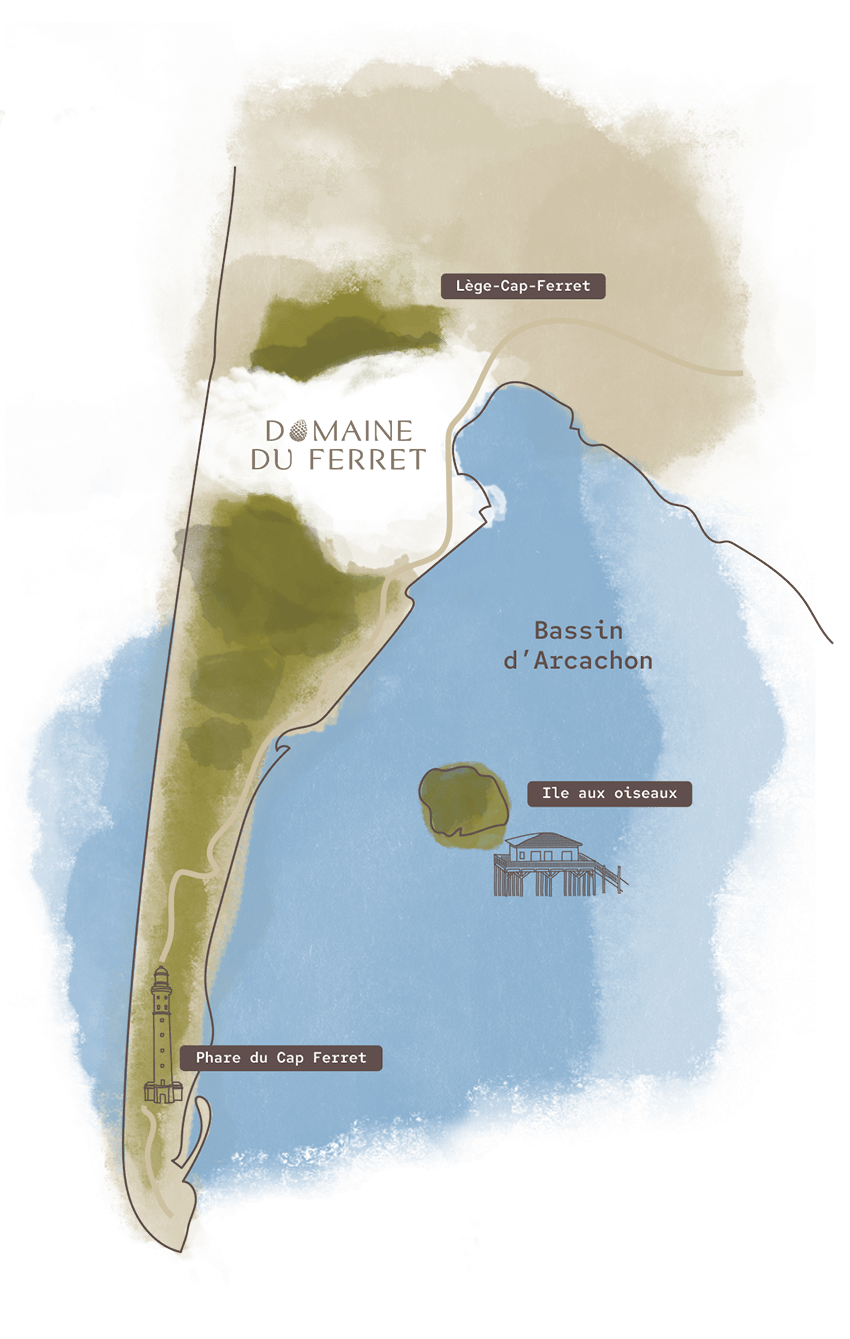 Domaine du Ferret - Residence Hotel, Balneo &amp; Spa - Cap Ferret - Map